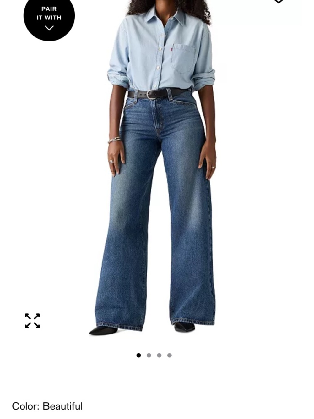 Levi's ‘94 Baggy Wide-Leg Jeans in Medium Blue Wash